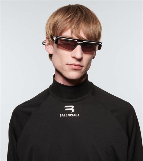 balenciaga ski cat sunglasses|balenciaga mono rectangle sunglasses.